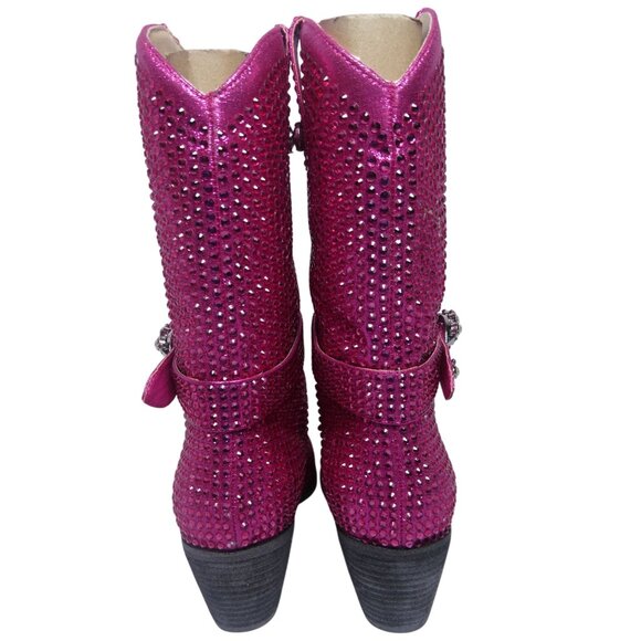 Cowboy‎ Boots Mi.iM Women's Fuchsia Rhinestone-Studded with straps Size 7.5 - 8 - Picture 10 of 14